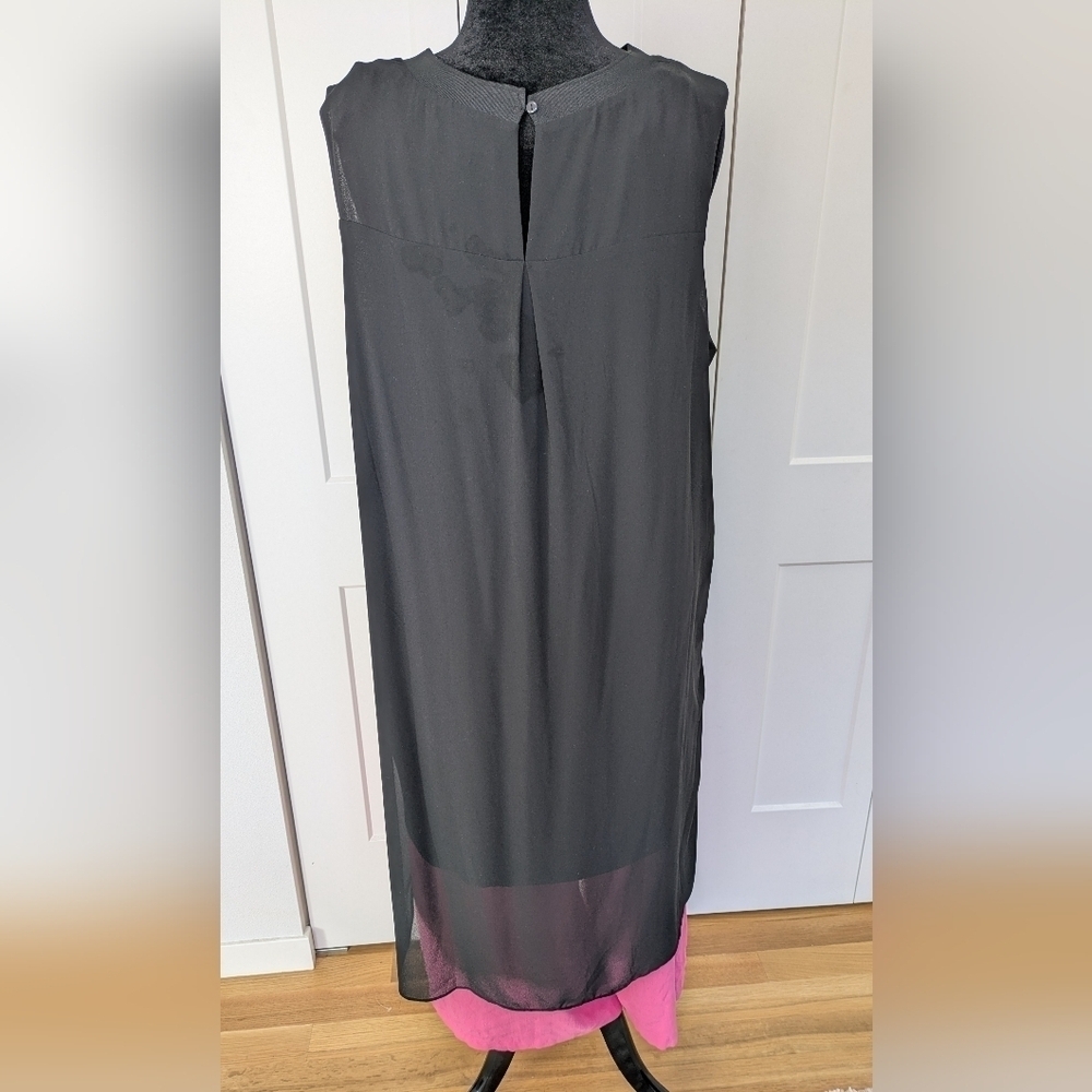 Lisa Rinna Collection Tulip Hem Sleeveless Black Tunic Dress Size 1X Chiffon - Picture 5 of 14